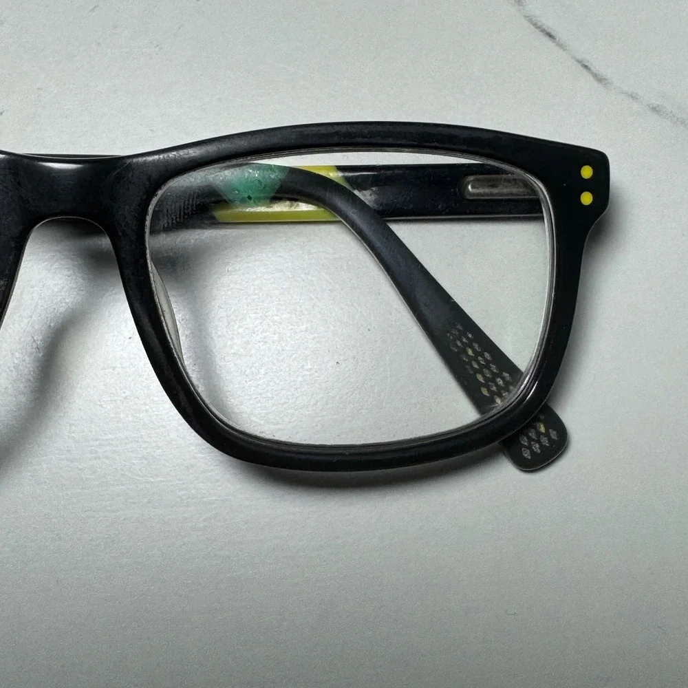 Nike 5536 Black Volt Yellow Rectangular Eyeglasses Frames 48 15 130 Just Do It